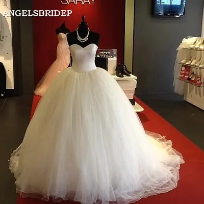 

ANGELSBRIDEP Sweetheart Ball Gown Wedding Dress Simple Design Cheap Tulle Robe De Mariee Formal Bridal Gowns Hot