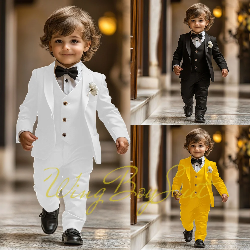 2-16 Years Old Boy Suit 3 Piece Suit Jacket Pants Vest Formal Wedding Kids Tuxedo Custom Clothes for Boy Blazer