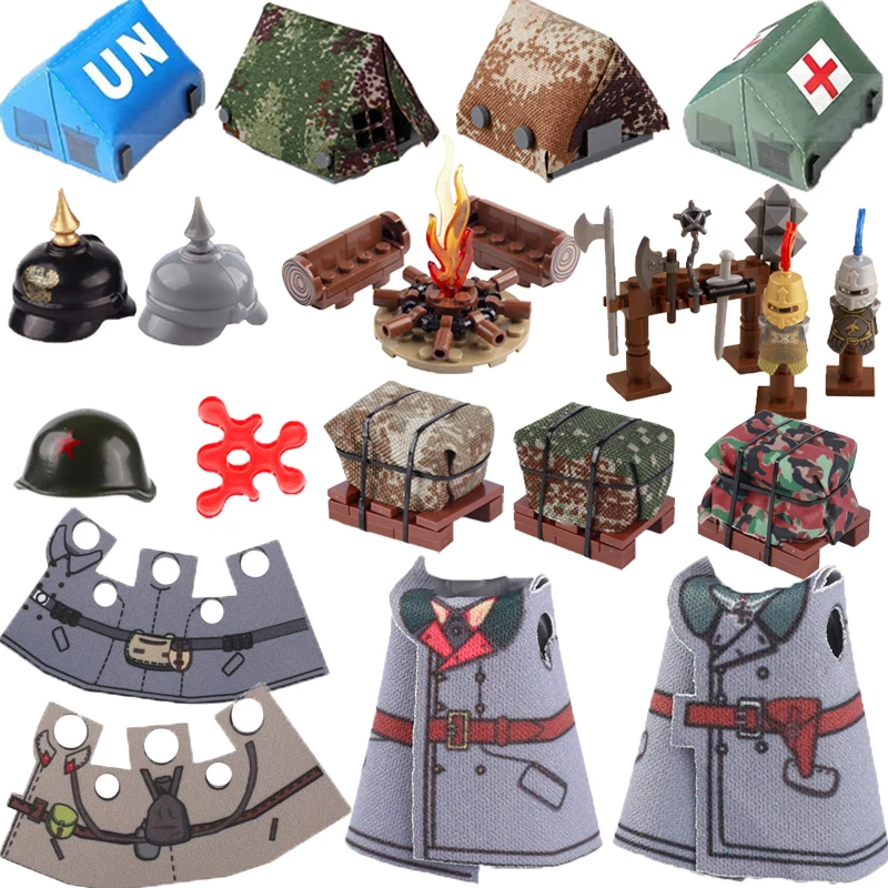 WW2 Military Building Blocks Mini Bricks Solider Figures Gifts Weapons Funs Equipments Russian France UK Italy Solider Toys