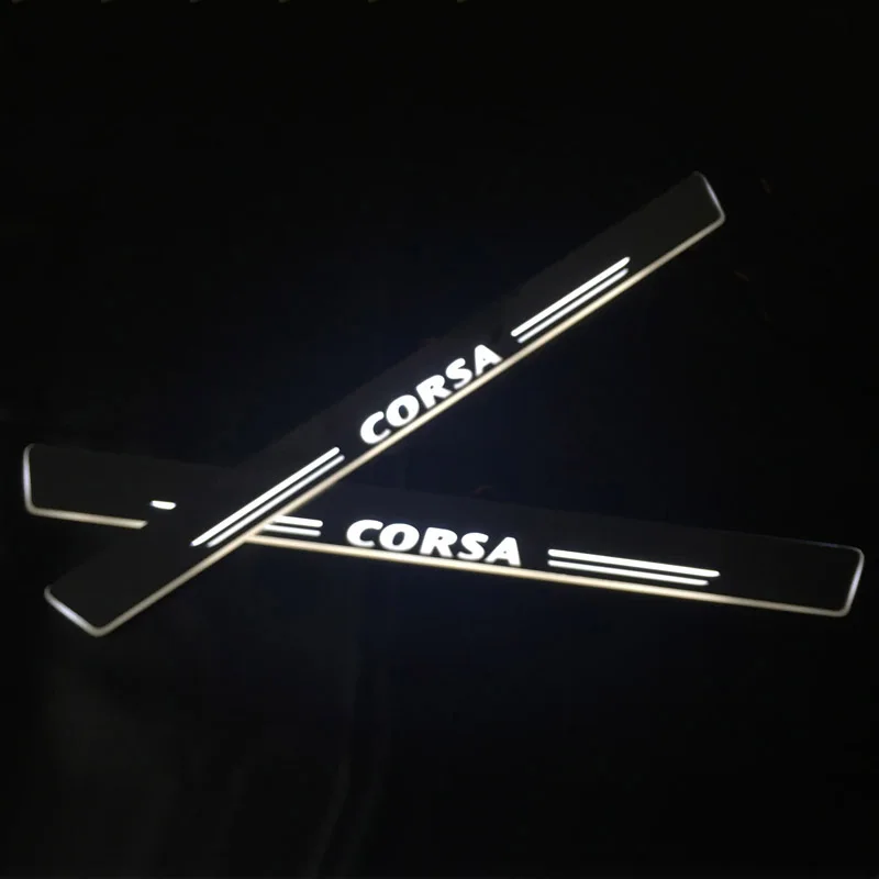 트림 페달 LED 자동차 라이트 도어 씰 스커프 플레이트 통로 동적 스트리머 환영 램프, Opel Corsa D E 2006-2019 자동차 액세서리
