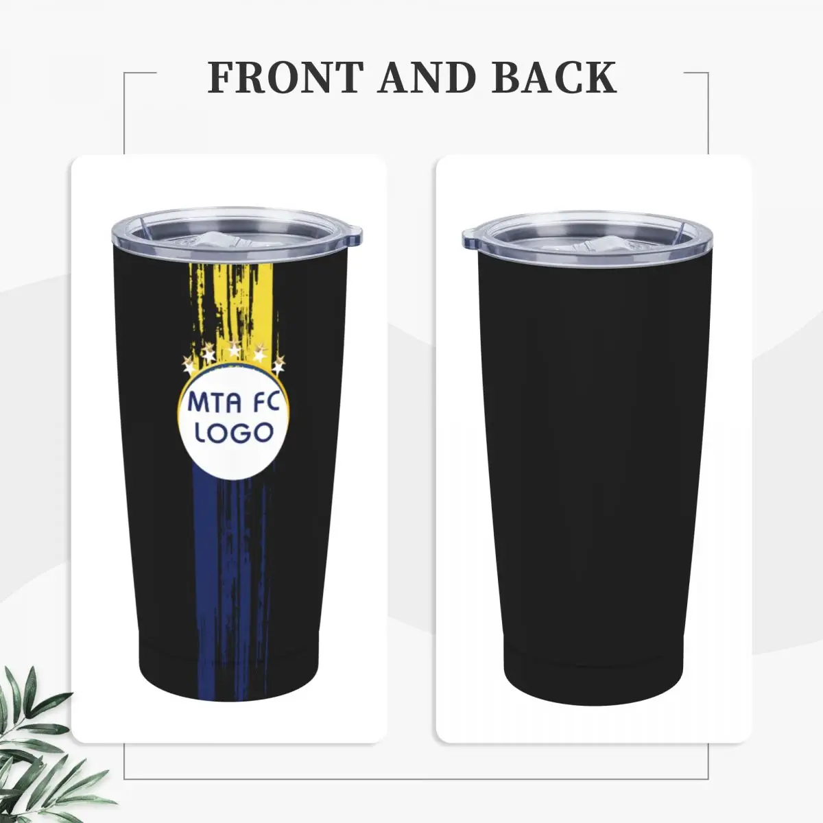 Maccabi Tel Aviv Insulated Tumbler Tumbler with Lids and Straws Stainless Steel Vacuum Insulated Travel Mug Coffee Cup