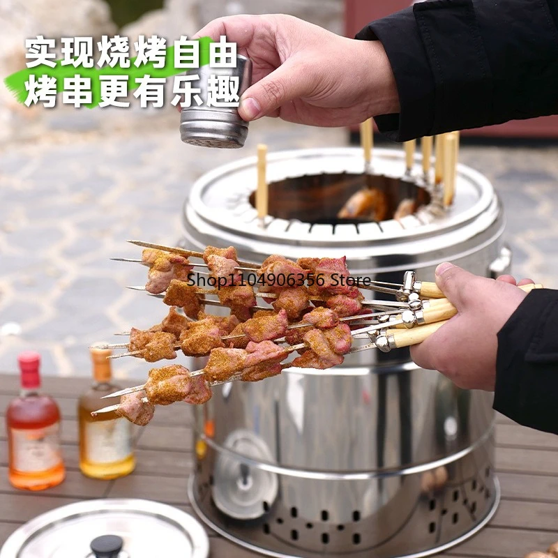 

for Smokeless barbecue grill Stainless steel barbecue grill Household hanging Charcoal barbecue Outdoor carbon stove