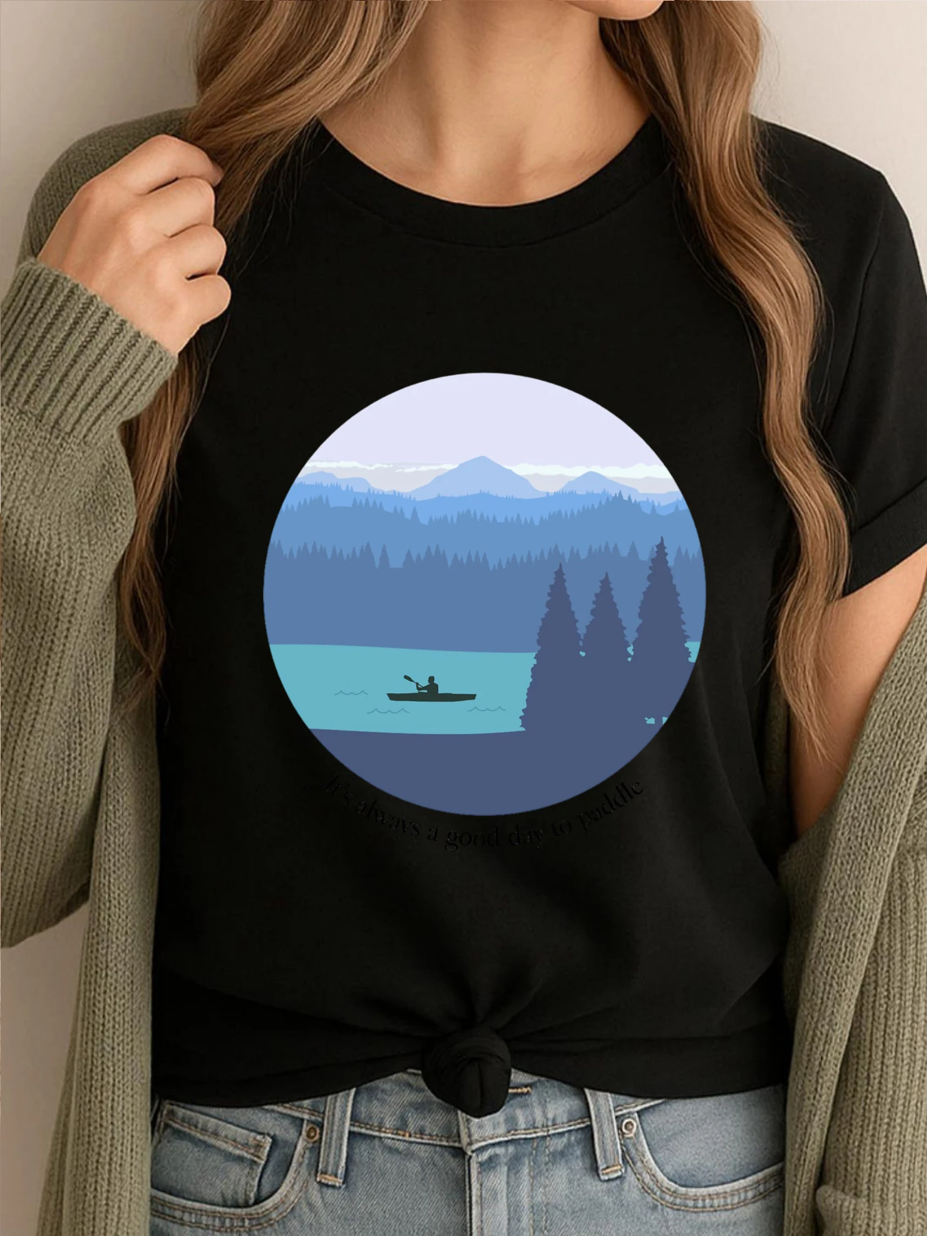 

It Is Always A Good Day To Paddle Graphic T Shirt Men's T-Shirts 100% Cotton Tops & Tees Casual Mens Designer Clothes