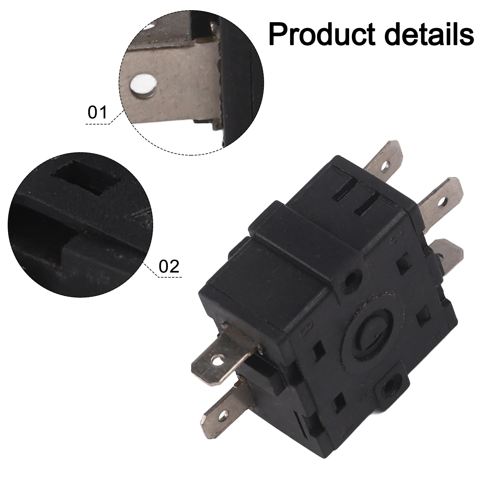 5-pin Switch Electric Heater Switch Kitchen Appliances 4cm approximately Switch Accessory Contact Type 3NC 1NO