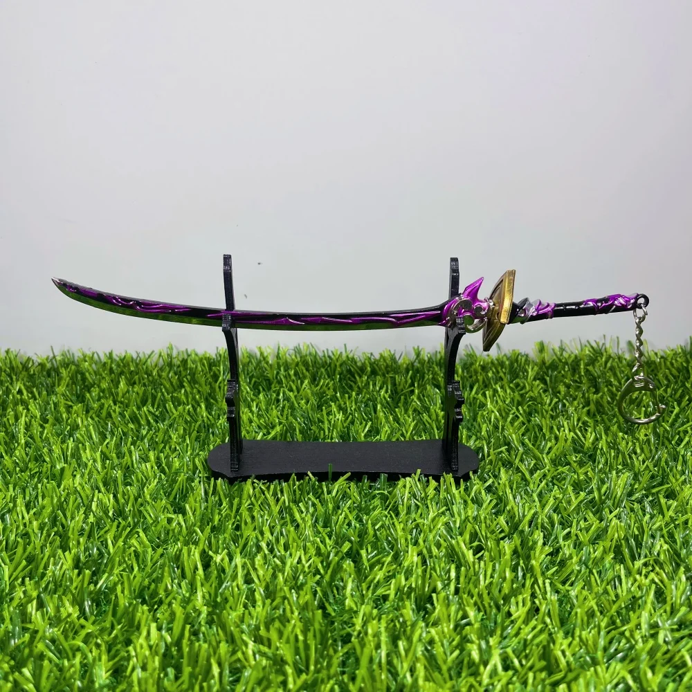 8.6inch Genshin Katana Metal Damascus Sword Anime Original Samurai Sabre Raiden Shogun Ninja Knife Real Size Japanese Katana Toy