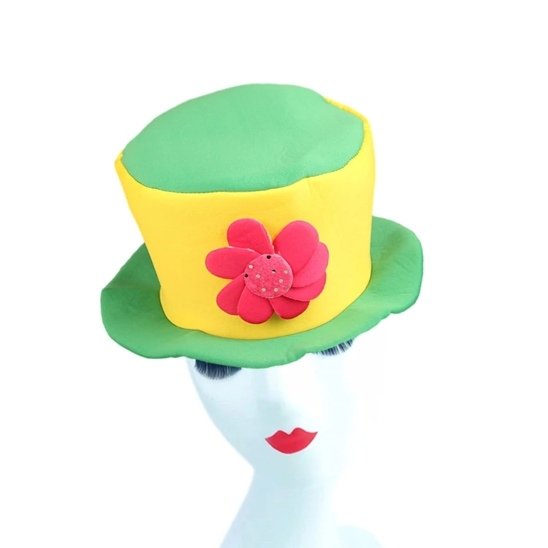 Clown Hat Novelty Funny Hat Magician Hat Halloween Clown Cosplay Costume Accessories Colorful Clown Top Hat Party DXAA