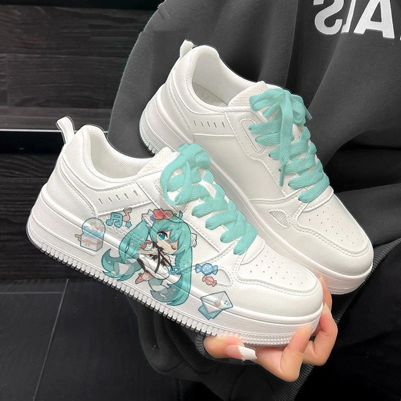 

Cate Shoes Spring and Summer New Sneakers Casual Hatsune Miku Peripheral Two-dimensional Cartoon White Shoes