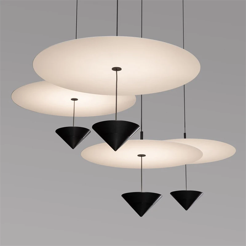 Flamingo balance Pendant light Flying Saucer Cone Hanging Lamp UFO disc black cone chandelier for living room bedroom Lighting