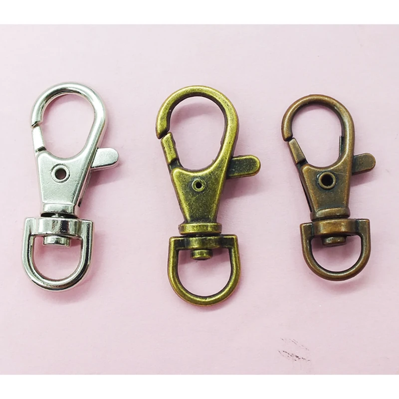 

Wholesale 100PCS Wholesale Fashion Swivel Lobster Clasp Rhodium Plated Iron Fit Keyring/Rings/Key Chain 38mm