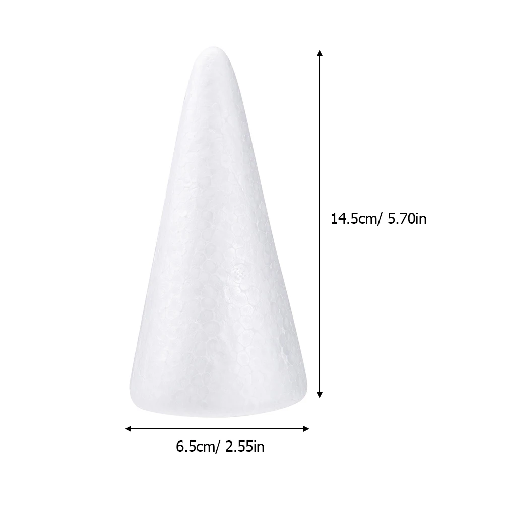 

30pcs Foam Cones 150Mm White Craft Supplies For Kids Diy Projects Children Ornament Decorative Shapes Table Centerpiece Xmas