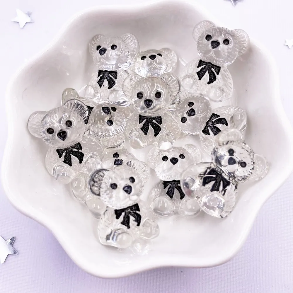10PCS Hand Painted Resin Kawaii Colorful Bear Flatback Stone Figurine Scrapbook DIY Decor Home Accessories Crafts M113