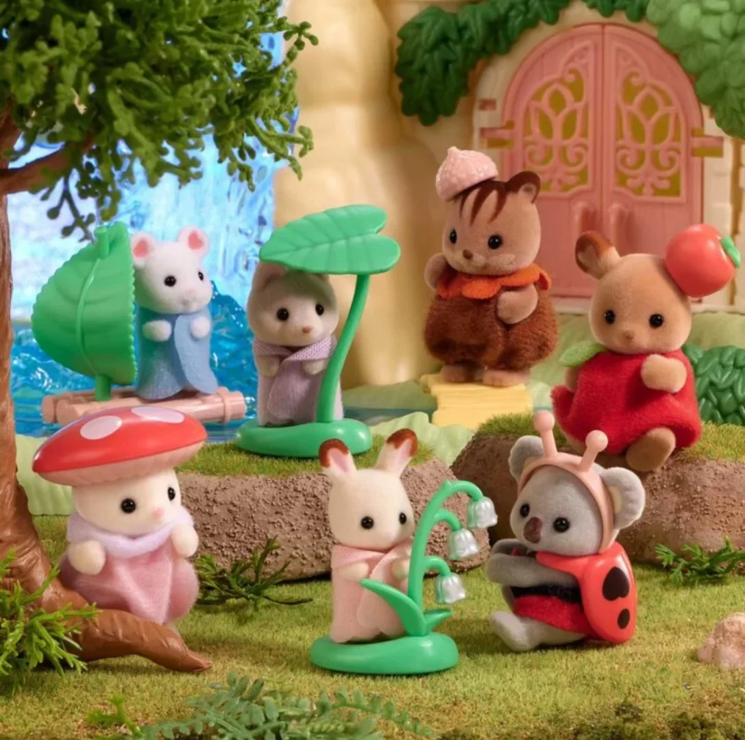 Sylvanian Families Mini Forest Costume Baby Series Blind Bag Collectible Mini Animal Figurines Pretend Play Dolls Decorative