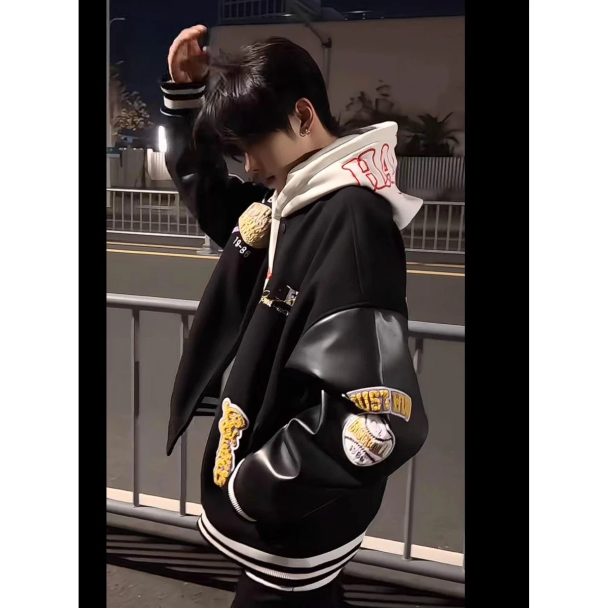 

American Sle Streetwear Ball Jaet Men's Oversize Design Slim Fit Patchwork Embroidery Baseball Coat Spring Vintage Jaet