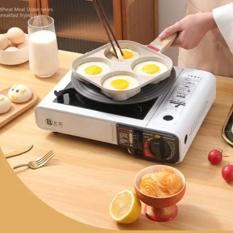 

Новая сковорода с 4 отверстиями и сковородой для гамбургеров Lidegg, универсальная газовая индукционная плита, антипригарная сковорода для яиц, кухонная посуда для приготовления пищи