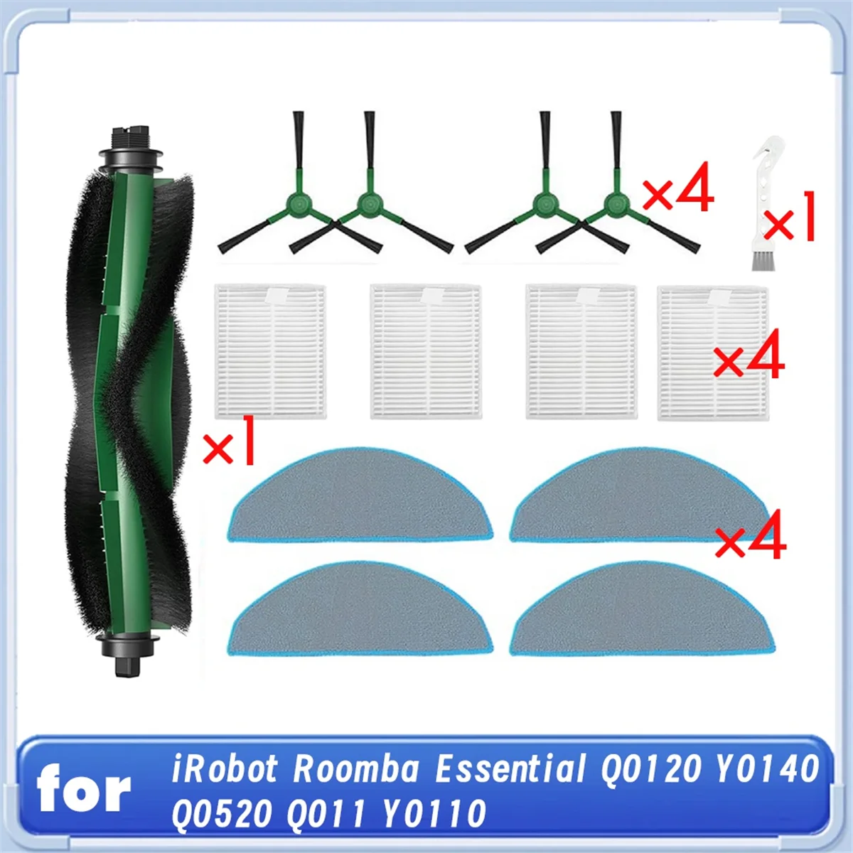 A03R For Essential Q0120 Y0140 Q0520 Q011 Y0110 Sweeper Accessories Main Side Brush HEPA Filter Mop Pad