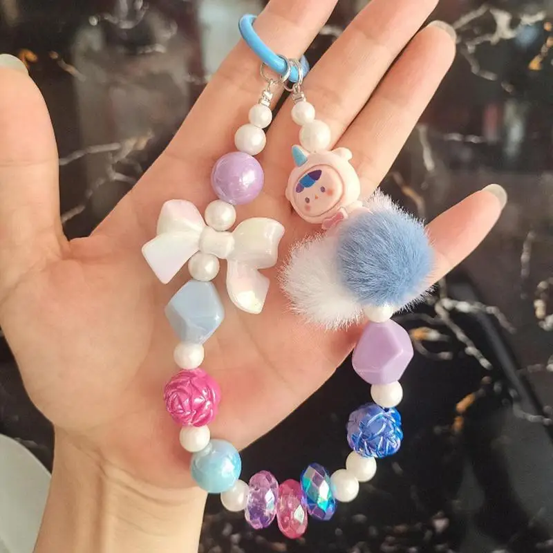 Cell Phone Charm Multipurpose Phone Case Charm Decorative Backpack Charm Cute Beaded Phone Strap Bag Pendant Dolls For