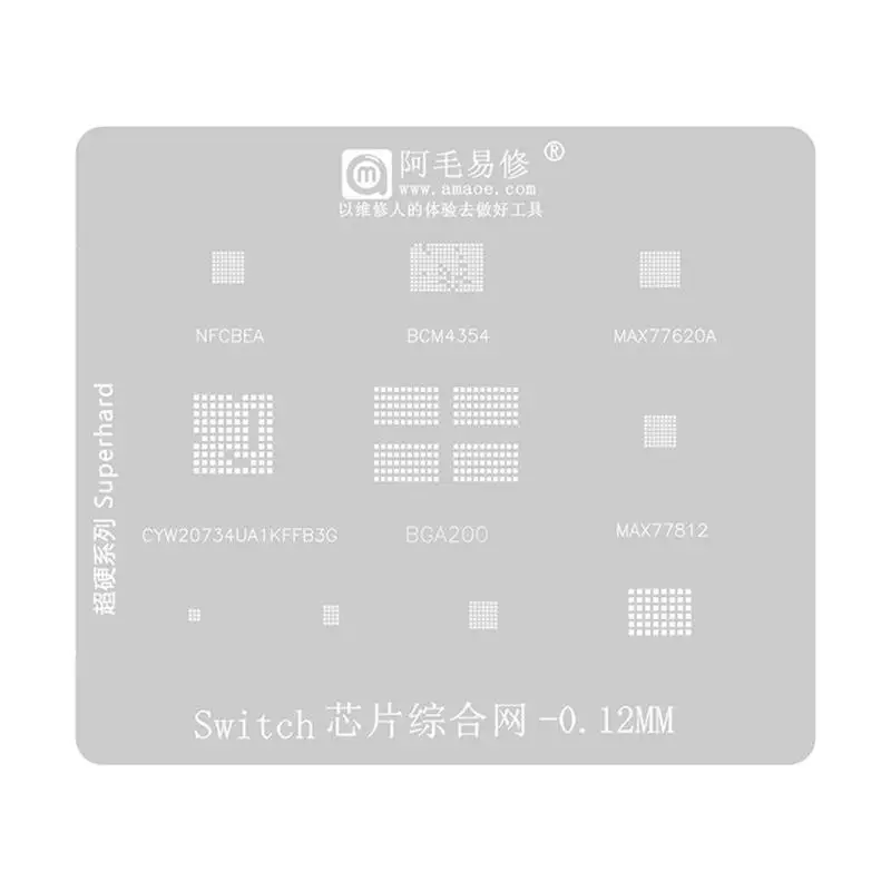 

652F BGA Reballing Stencil for IC Chip Repair for NFCBEA BCM4354 MAX77620A MAX77812 Model Support Accurate Positioning