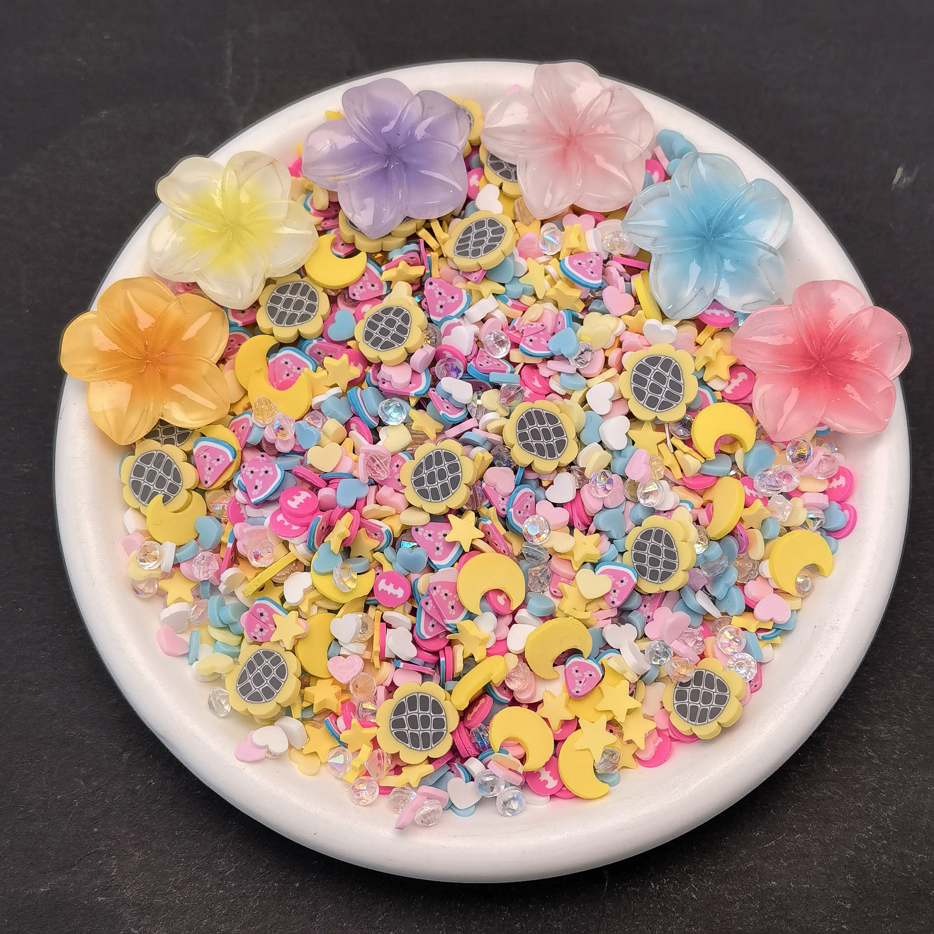 Resin Flower Mixed Polymer Hot Clay Sprinkles for Slime Fruits Slices Decoration DIY Crafts Making Nail Arts Accessories