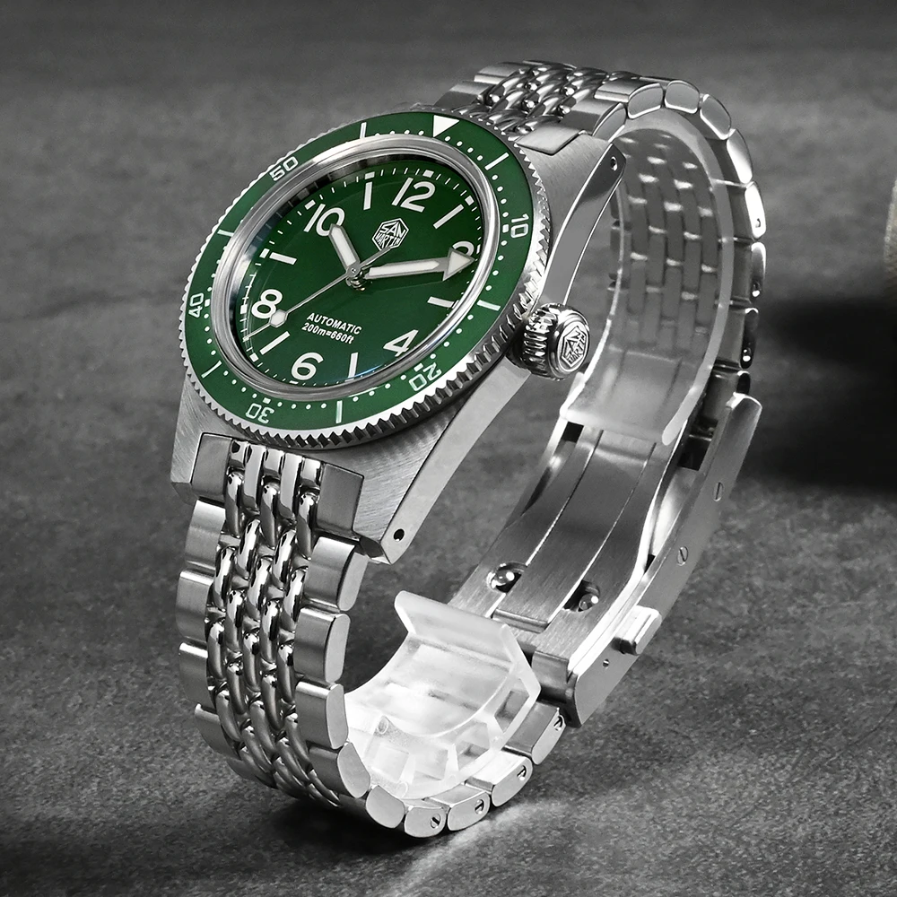 San Martin 남성용 자동 기계식 시계, 플라이 조절 가능 걸쇠, 62Mas 다이빙 시계, 럭셔리 패션, BGW9, 20 ATM, 신제품