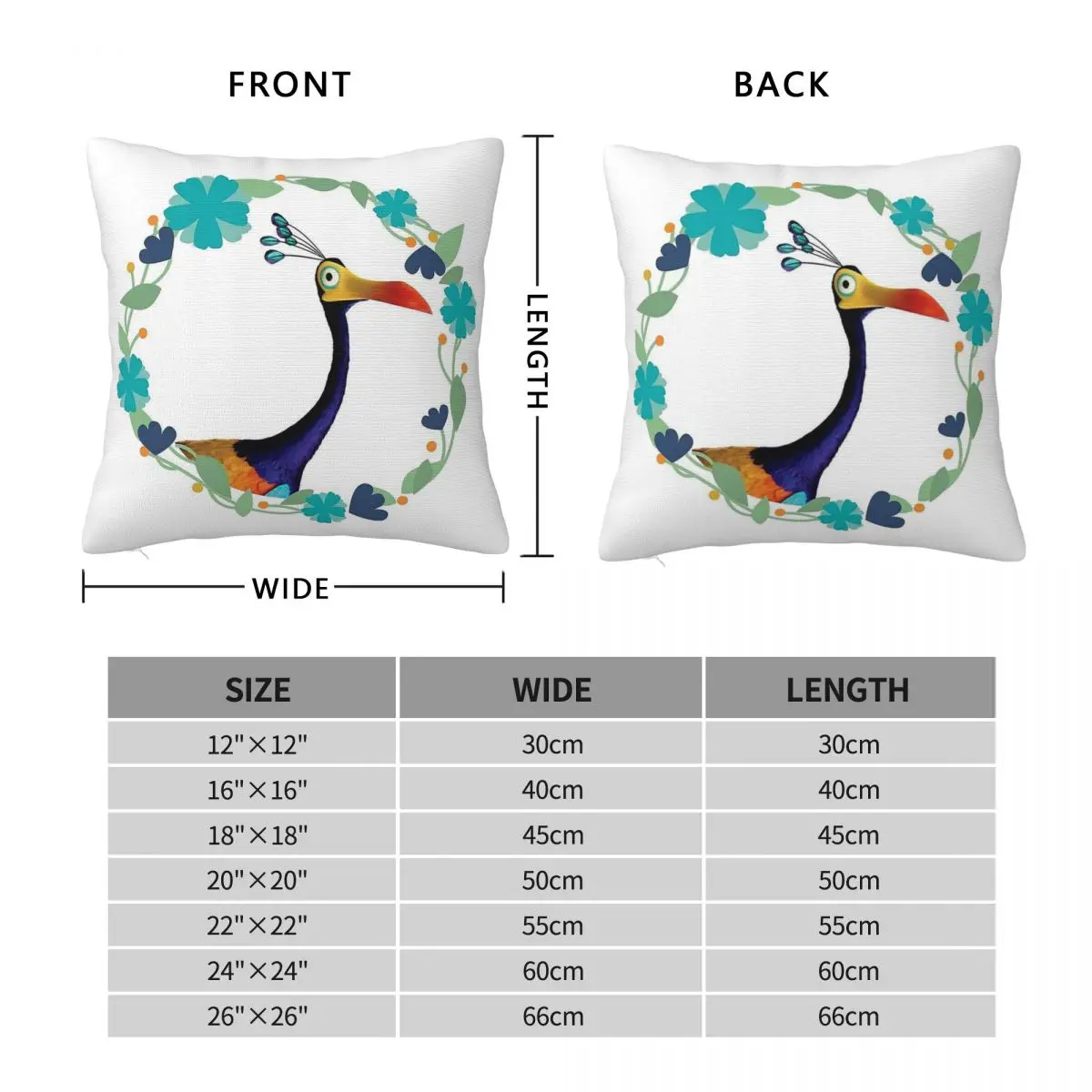 Kevin Bird Square Pillowcase Polyester Linen Velvet Pattern Zip Decor Home Cushion Cover 45x45