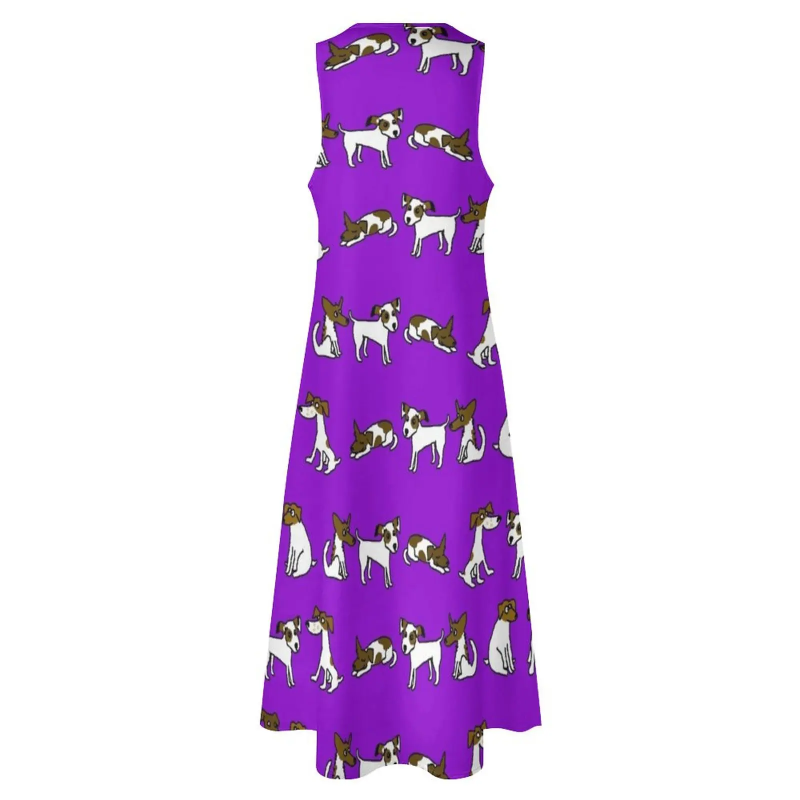 Jack Russell Terrier Cartoon Lila Langes Kleid Kleid für Frau sinnliches sexy Kleid für Frauen Frauen Partykleider für Frauen