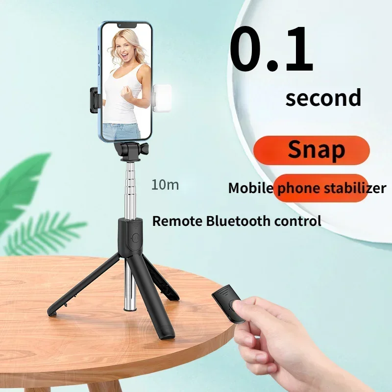 Trépied Rotatif Intelligent pour Selfie Stick, Support Mobile, Lumière de Remplissage LED, Télécommande pour Téléphone, Rotation 360, Personnalisé, R1, R1S, 3 en 1