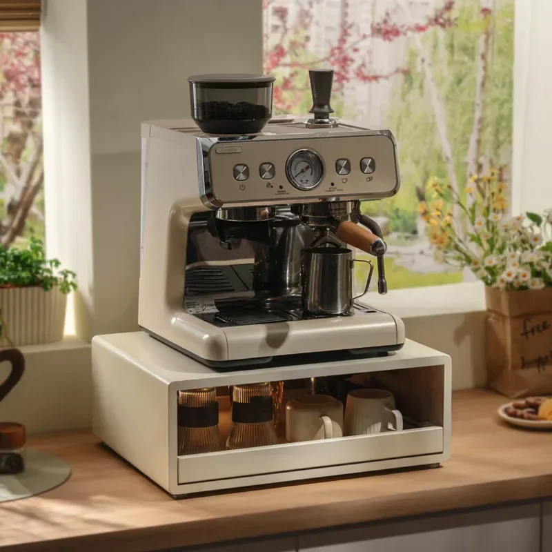 Nordic Wind Simple Coffee Machine Storage Base Capsule Coffee Display Rack Kitchen Desktop Bar Cup Storage Cabinet