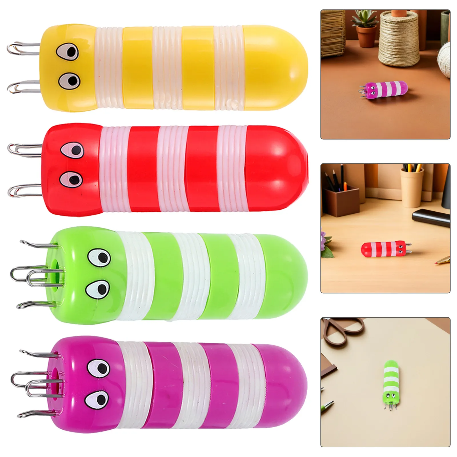 4Pcs Weaving Knitting Tool Bee Shape Plastic Knitting Spool Beginner Yarn Cord Maker Kit for Scarf Bracelet DIY Crafting