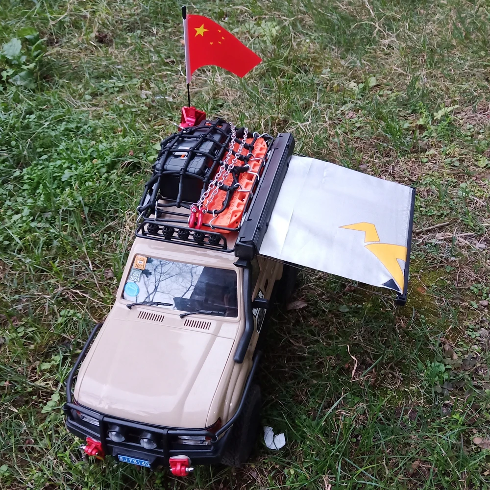 Tenda lateral simulada para teto, cortina de céu, decoração de acampamento para carro crawler 1/10 rc trx4 defender axial scx10 90046 rc4wd d90 jeep