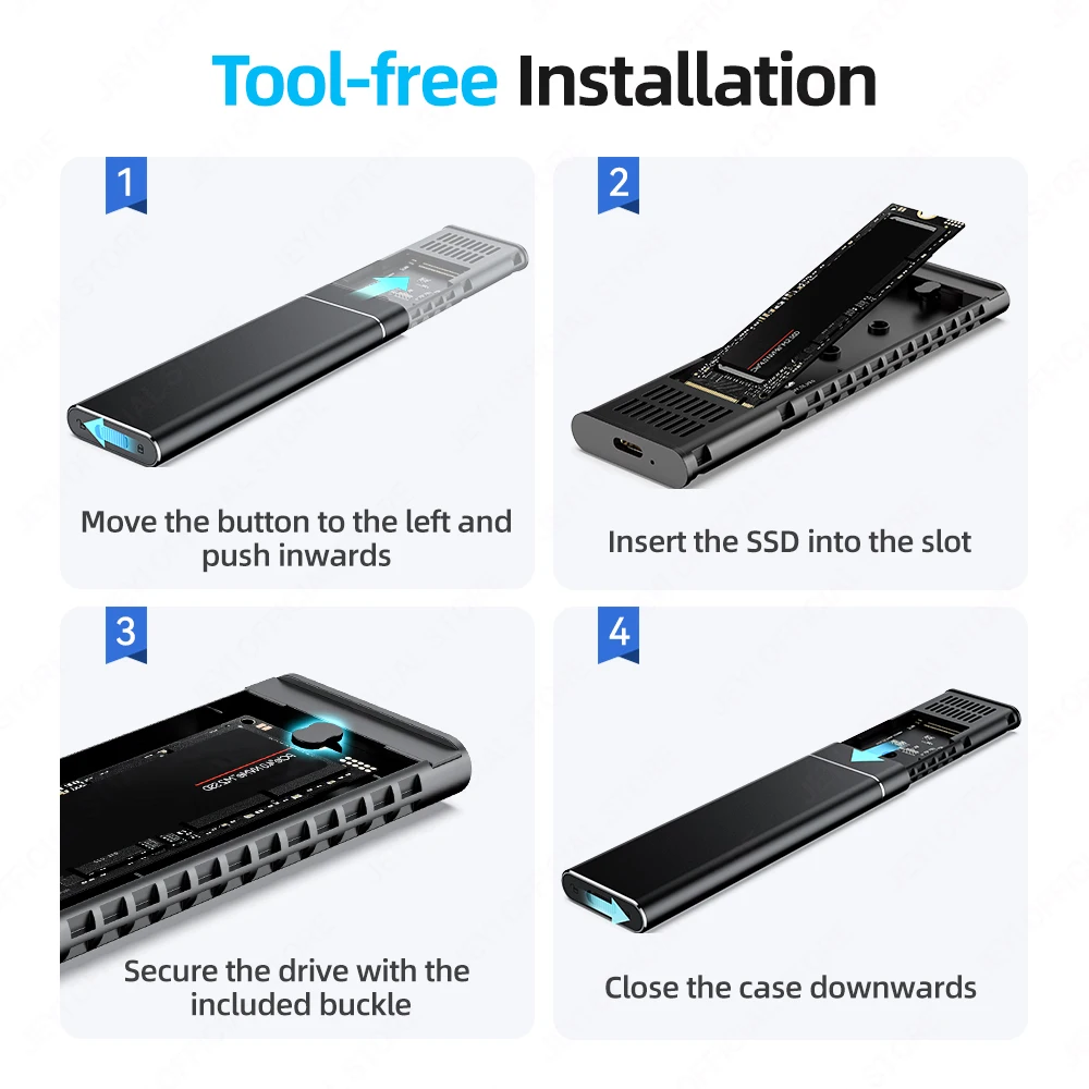 M.2 SATA SSD Enclosure USB 3.1 (5Gbps) - usage example