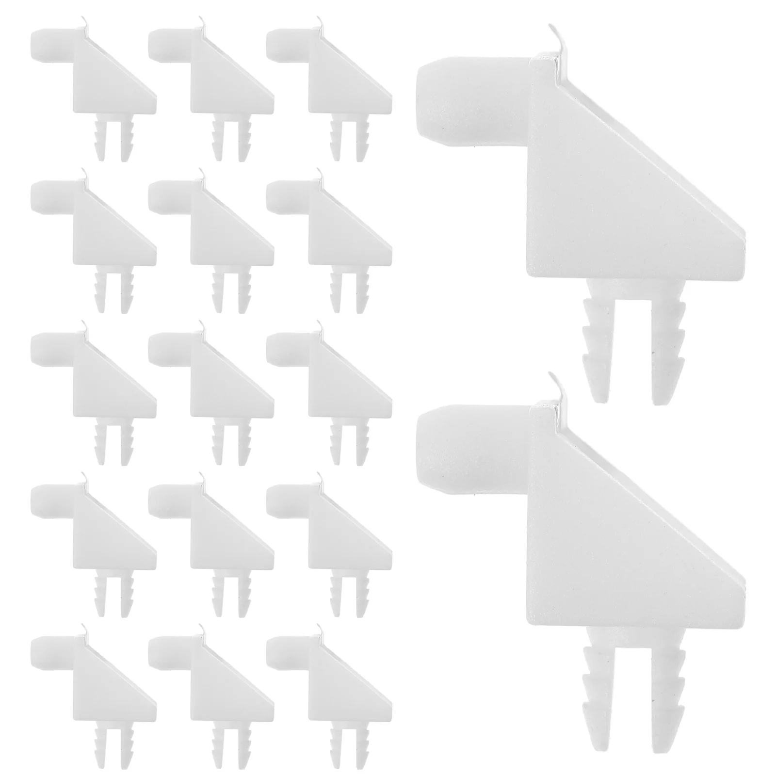 

30Pcs Corner Brackets Angled Furniture Connectors Shelf Support Pins Holders for Cabinets Drawers Wardrobes Shelves