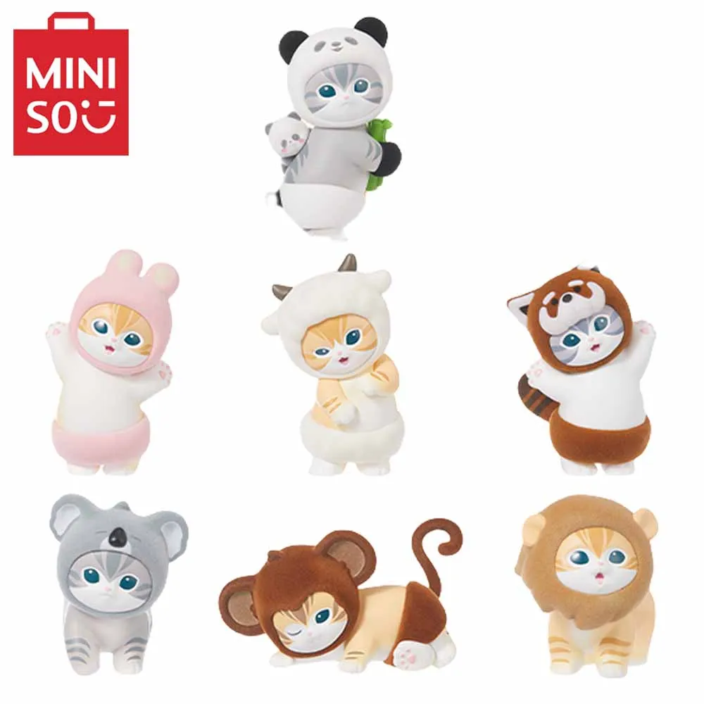 MINISO 애니메이션 Mofusand 푹신한 파티 시리즈 서프라이즈 블라인드 박스 모델 인형 장난감, 만화 귀여운 데스크탑 모델 장식 장식품