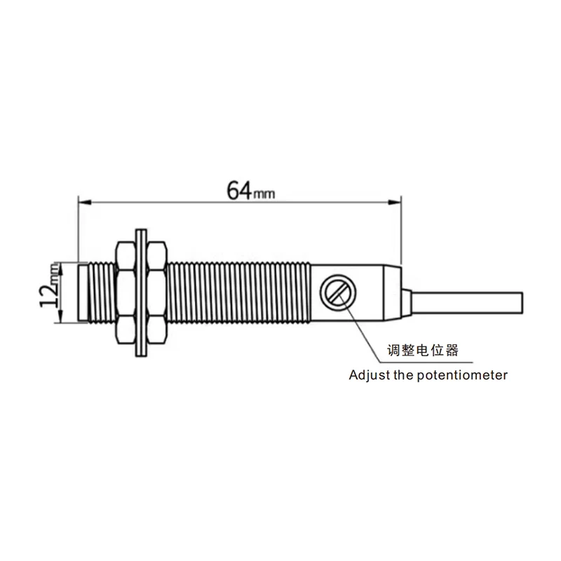 Retro reflection M12 photoelectric switch sensor NPN PNP DC12-24V detection distance 6m adjustable NO/NC