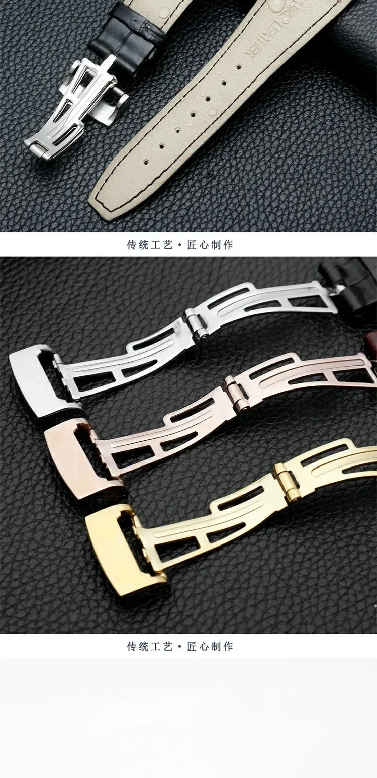 Per Audemars Piguet AP15400 15703 15500 Royal Oak Series cinturino per orologio da uomo in pelle blu marrone nero doppia interfaccia concava 26mm