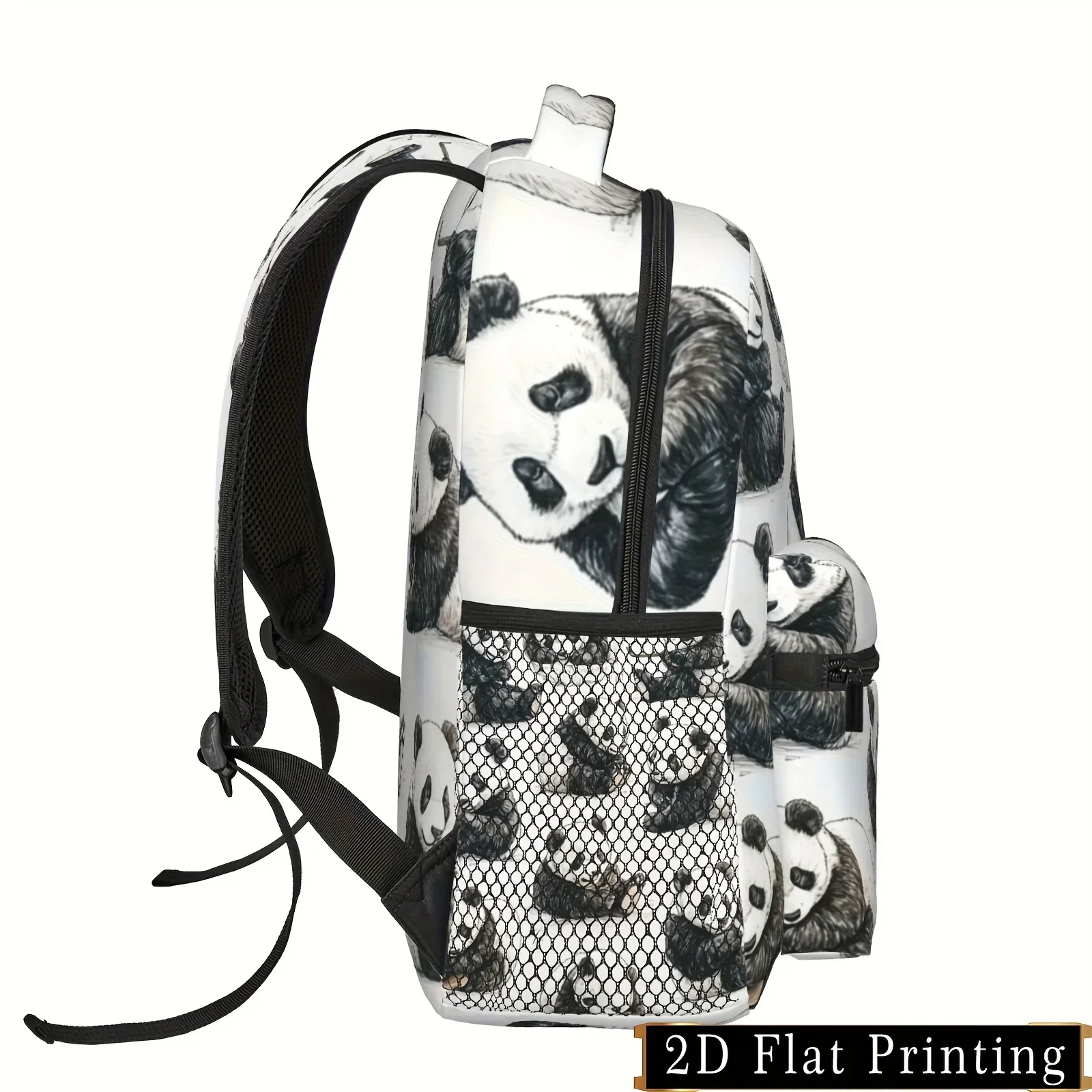 Custom Custom Girls & Boys Panda Backpack With Padded Back & Waist Protection - Cute Panda Print School Backpack With Tablet Poc