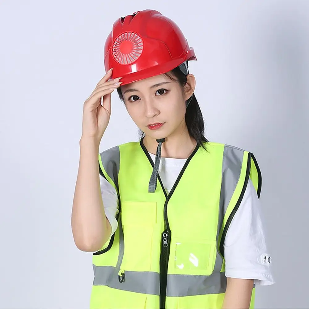 

Adjustable Solar Power Fan Helmet Ventilation Sunscreen Protective Cap ABS Plastic with Cooling Fan Safety Helmet