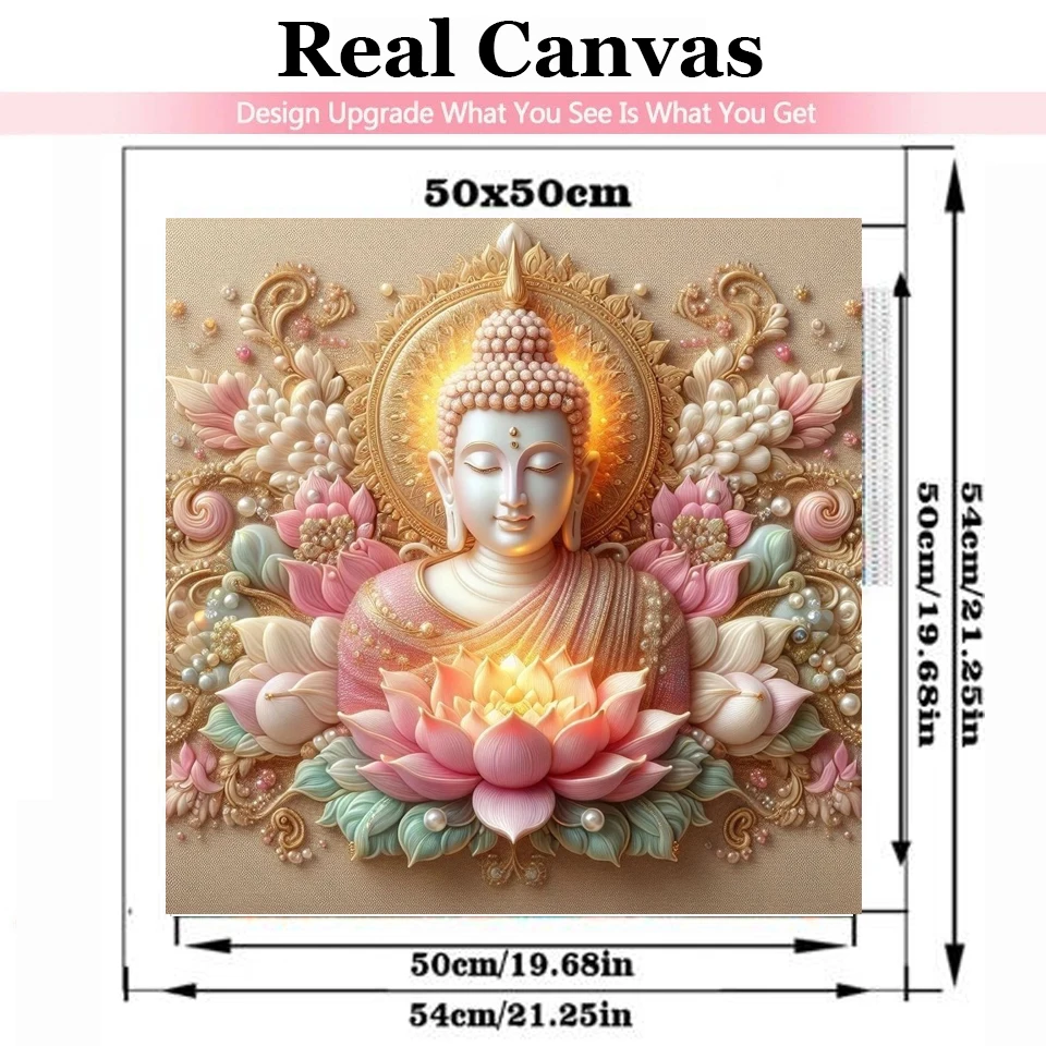 5D Diy Diamond Painting Complete kit New 2024 Religion Lotus Buddha Pray Full Square Round Diamond Mosaic For Home Decor Gift