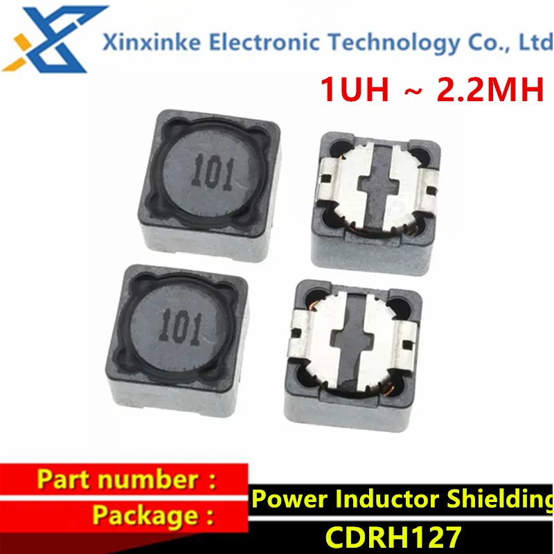 5PCS CDRH127R Power Inductor Shielding 12*12*4MM CD127 1UH ~ 1MH 150/220/330/470UH SMD Inductance 2.2/4.7/6.8/10/15/22/47/68UH