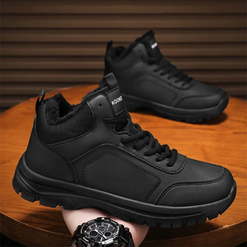 

Winter New Mens High-Top Thick-Soled Snow Boots Trendy Platform Comfortable Casual Mens Shoes Piled Thickened Warm Cotton Shoes