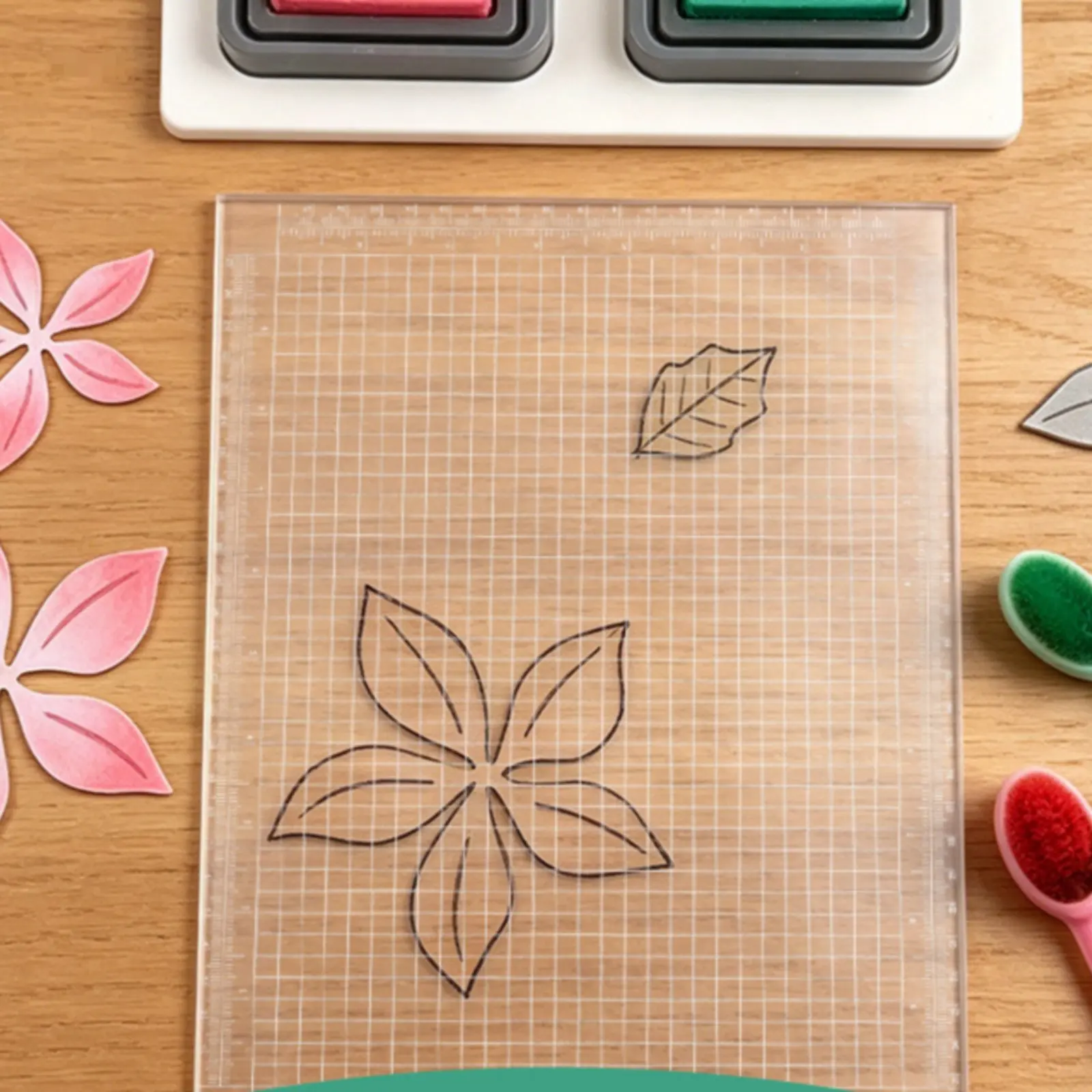 Non-Slip Craft Mat Reusable Transparent Ruler Mat Art Supply Multipurpose Easy to Measure for Desk