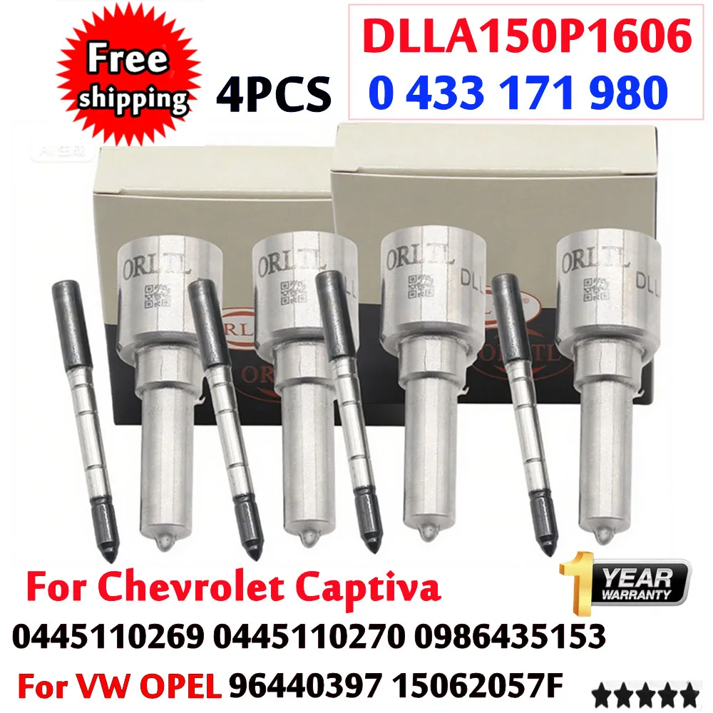 

4 PCS DLLA150P1606 Diesel Injector 0445110270 0445110269 Nozzle 0433171980 for VW OPEL 96440397 15062057F 0986435153