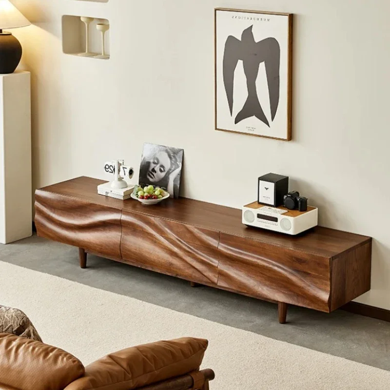 تخزين حامل تلفاز من الخشب الصلب أدراج غرفة المعيشة الحد الأدنى الطابق حامل تلفاز عرض العالمي Meuble دي أثاث التلفزيون المنزل #4