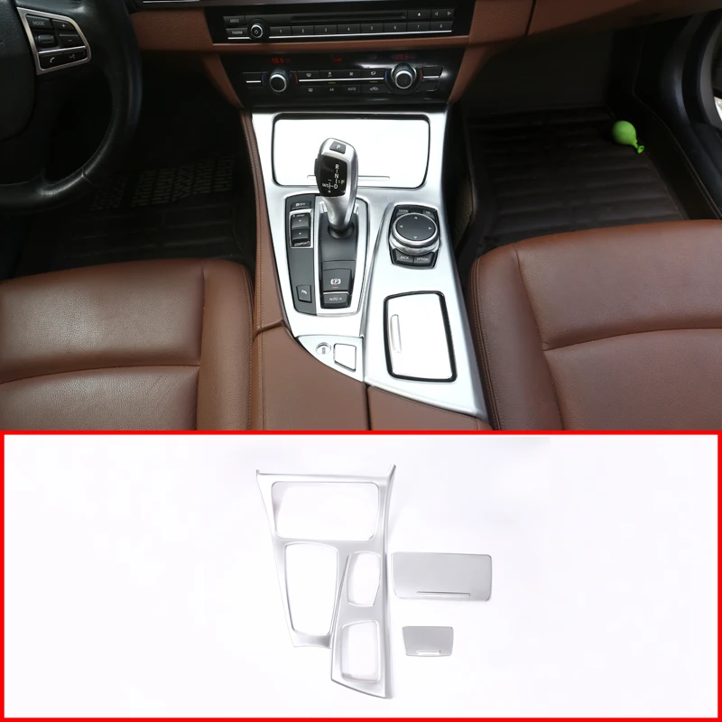 3 Pcs ABS Center Console Gear Shift Cover Trim For BMW 5 Series F10 2014-2017 520li 525li 530li Car Accessories Parts