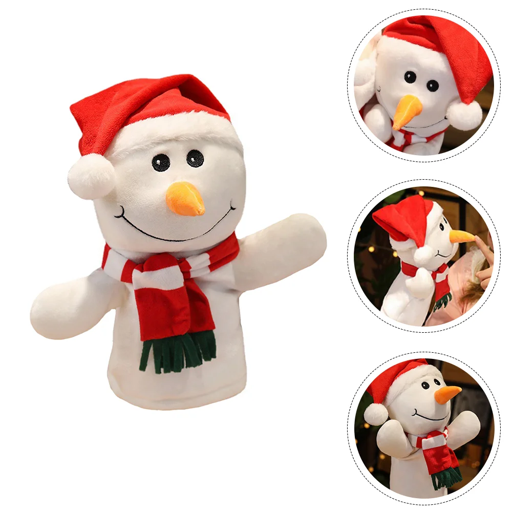 Animal Santa Hand Puppet Deerlet Toy Mini Finger Delicate Lovely Christmas Toys Claus Plush Plaything Child