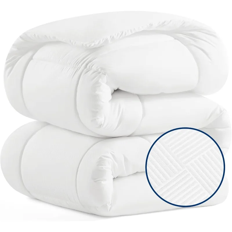 Quilted Comforters King Size, All Season Duvet, Down Alternative Bedding Comforter with Tabs