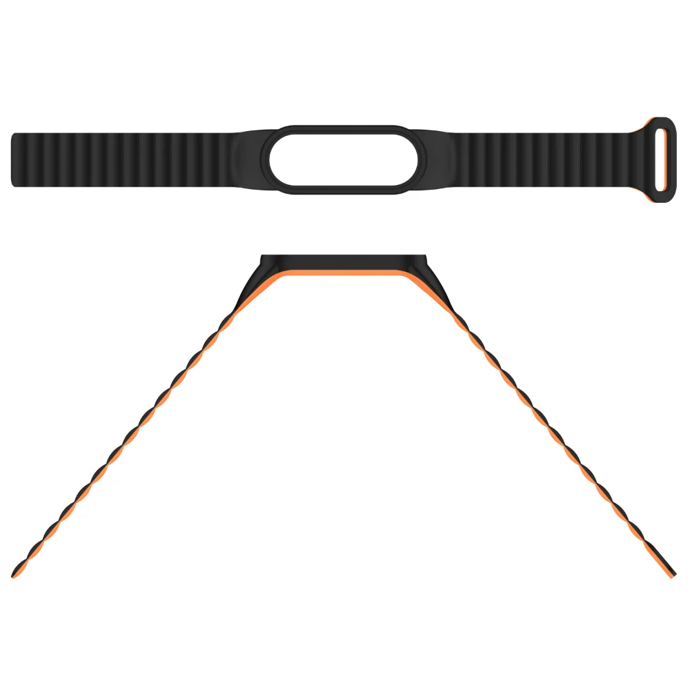Magnetic Silicone Strap for Xiaomi Mi Band 9 8 7 6 5 4 3 Bracelet Two-tone Wristband for Mi Band 7 6 5 Mi Band 9 8 Accessories