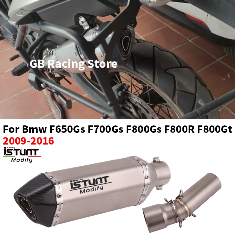 Slip On for Bmw F650Gs F700Gs F800Gs F800R F800Gt 2009-2016 Exhaust Pipe Motorcycle Titanium Alloy Mid Link Pipe with Muffler