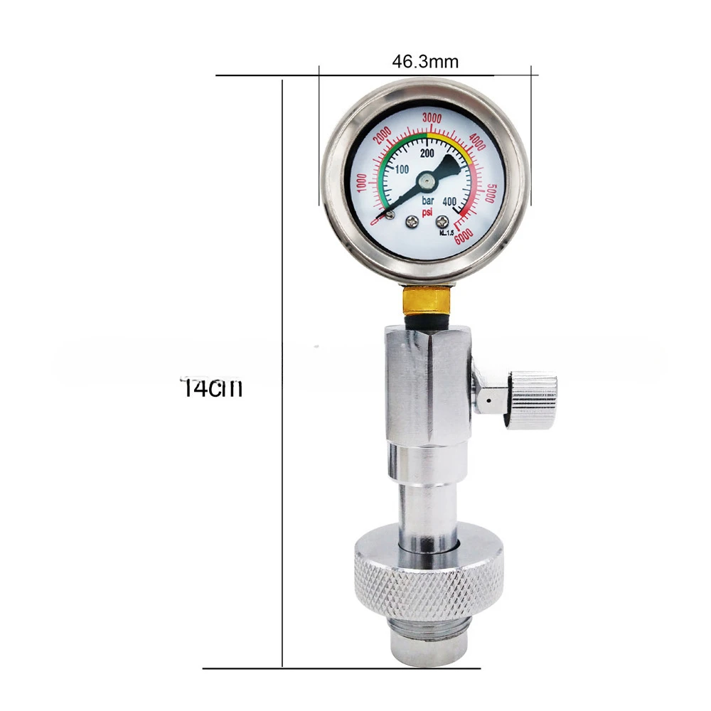 G5/8 diving bottle valve high pressure pressure gauge 400bar/6000psi pressure gauge