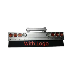 CNC Aluminum Alloy LED Tail Light Rear Bumper Lamp with Mudguard LOGO for 1/14 Tamiya RC Truck Trailer SCANIA Actros MAN VOLVO