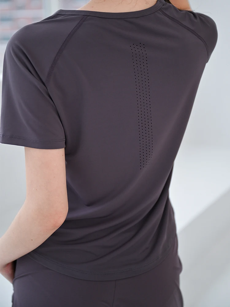 Breathable Thin Yoga T-Shirt for Women - Summer Slim Fit Pilates Workout Short Sleeve Quick-Dry Morning Run Sports Top